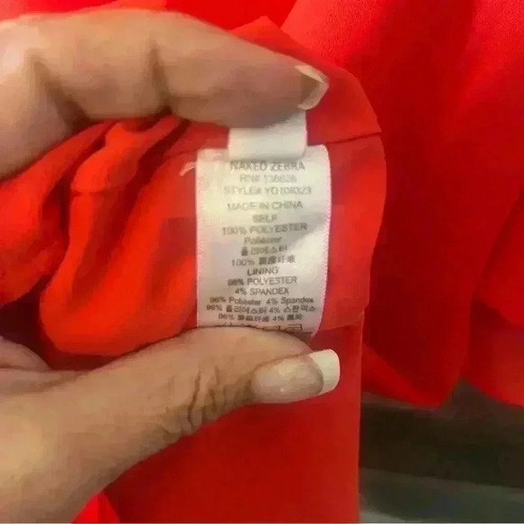 Impeccable Pig Red Cold Shoulder Dress Small - Picture 5 of 8